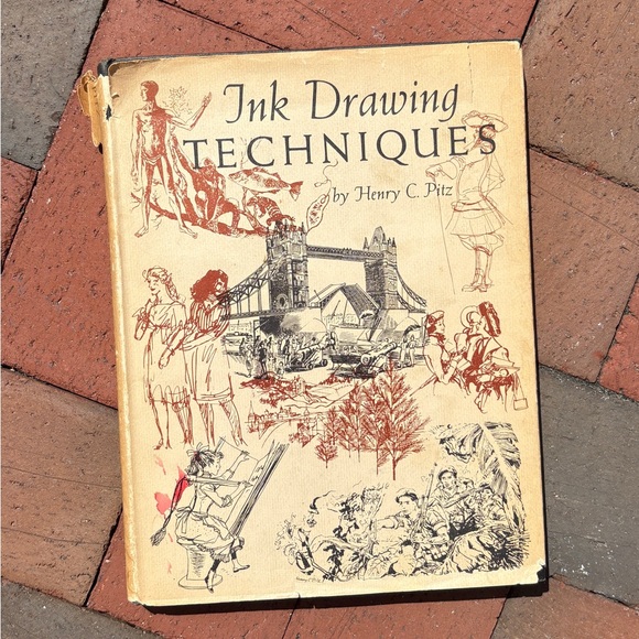Other - 1957 Ink Drawing Techniques Henry C Pitz Rust Illustrations Sketch Artist Art